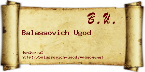 Balassovich Ugod névjegykártya